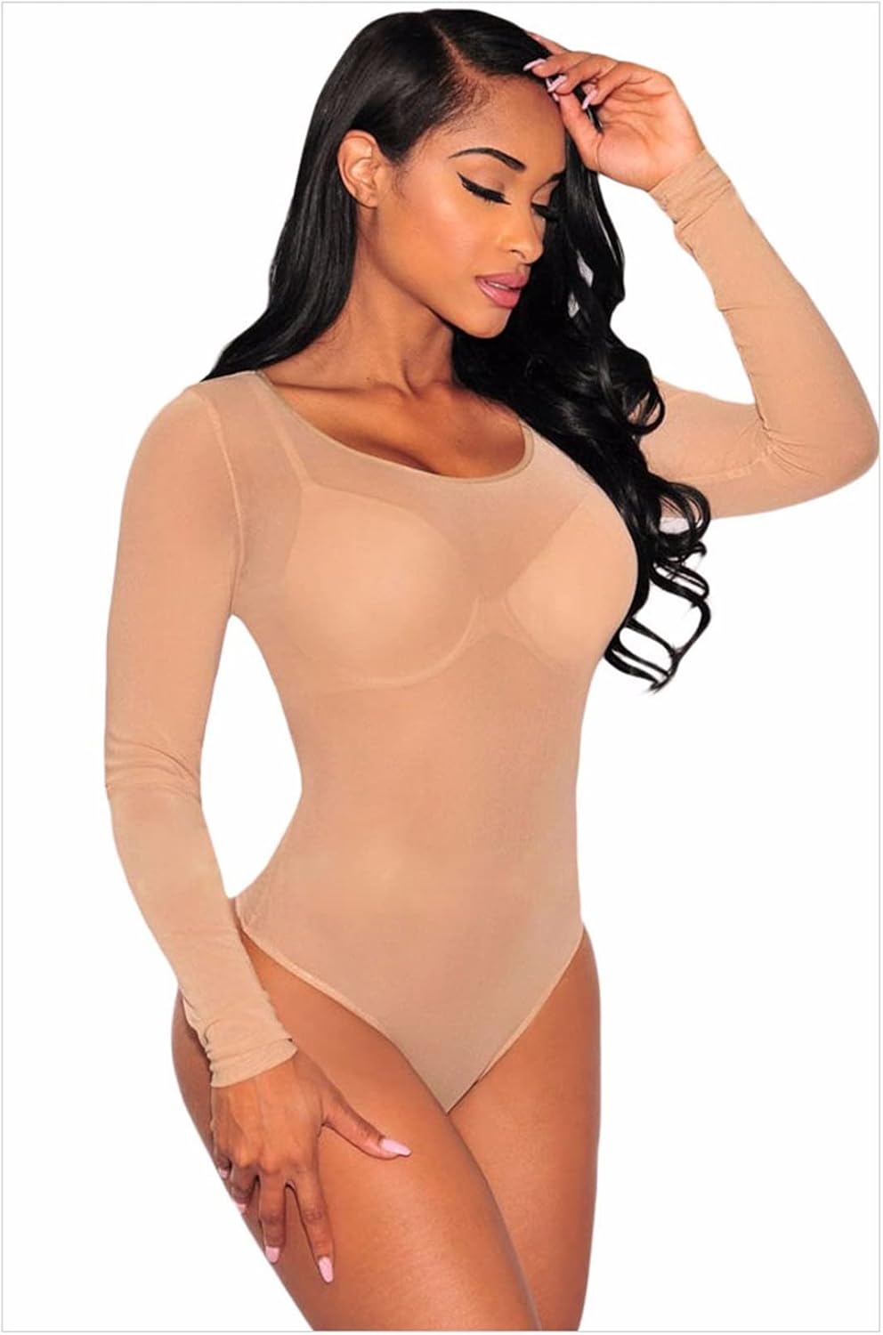 Amazon.com: Nude Transparent Sexy Bodysuit Women S Bodycon